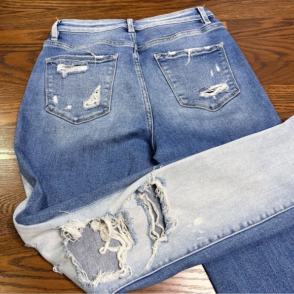 Flying Monkey High Rise 2 Tone Distressed Jeans size 27 - Picture 6 of 13